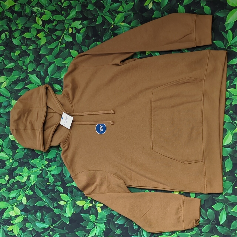 NWT Men's Medium Arizona Jean Co. Toffee Colored Hoodie With Adjustable Strings